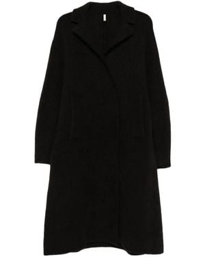 Boboutic Lapel-Collar Wool Coat - Black