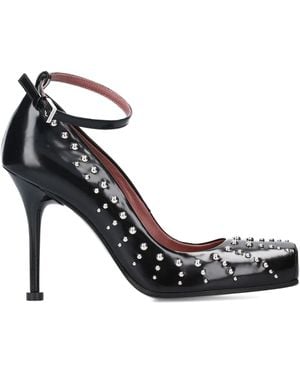Premiata Studded Ankle Strap Court Shoes - Black