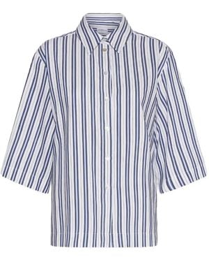 Marella Striped Button-Down Shirt - Blue