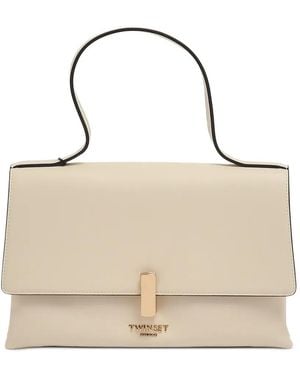 Twinset Pochette À Plaque Logo - Natural