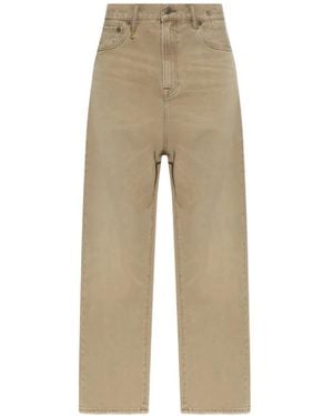 R13 Logo-Patch Straight-Leg Jeans - Natural