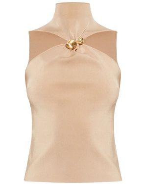 Cult Gaia Katherine Mock-Neck Top - Natural