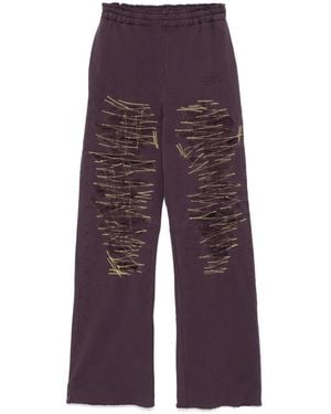 MM6 by Maison Margiela Numbers-Motif Track Trousers - Purple