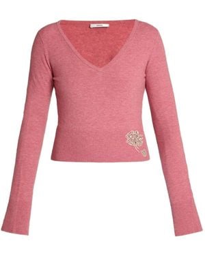 Erdem Cropped Sweater - Red