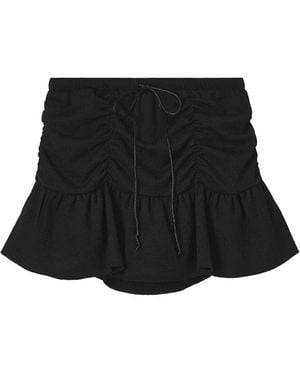 B+ AB Ruffle-Hem Mini Skirt - Black