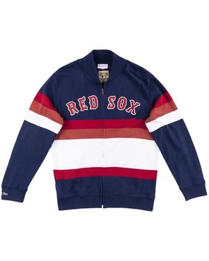 Mitchell & Ness X Mlb Boston Sox Sweatshirt Mit Streifen - Blau