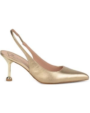 Roberto Festa Metallic Slingback Court Shoes - White
