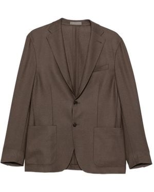 Corneliani Single-Breasted Notch-Lapel Blazer - Brown