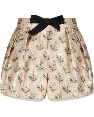 Giambattista Valli フローラル ショートパンツ - ナチュラル