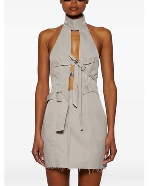Natasha Zinko Halterneck Buckle-Fastening Dress - White