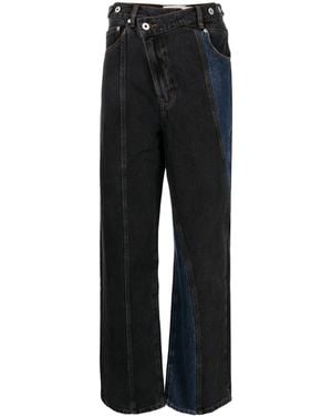 Feng Chen Wang Asymmetric-Rise Straight-Leg Jeans - Black