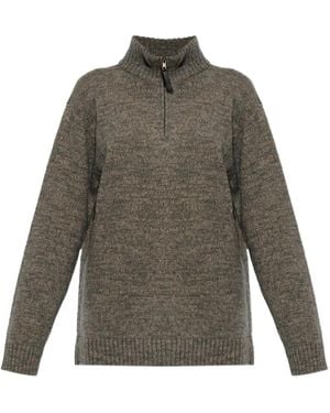 Maison Margiela Pull À Col Montant Zippé - Gris