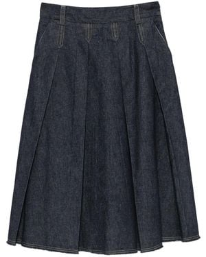 Tela Charlotte/J Pleated Denim Skirt - Blue