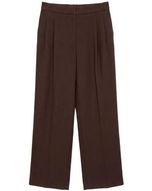 Ralph Lauren Pleated Wide-Leg Pants - Brown