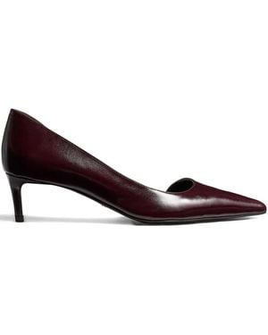 KHAITE Pointed Toe Kitten Heel Pumps - Brown