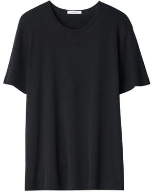 Lemaire Camiseta De Canalé Con Cuello Redondo - Negro