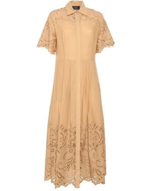 Clips Eyelet-Embroidered Dress - Natural