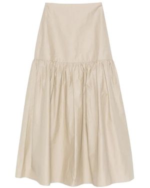 Ruohan Falda Larga Sedge Aira Con Volantes - Blanco
