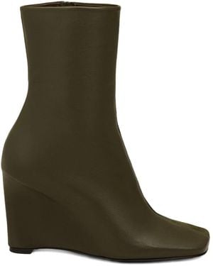 Ami Paris 90Mm Wedge Leather Boots - Green