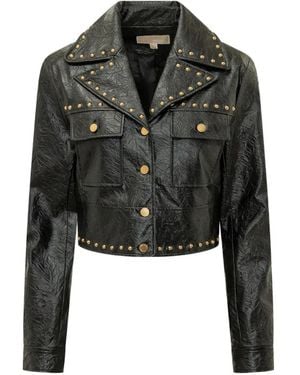 MICHAEL Michael Kors Crinkled Studded Jacket - Black