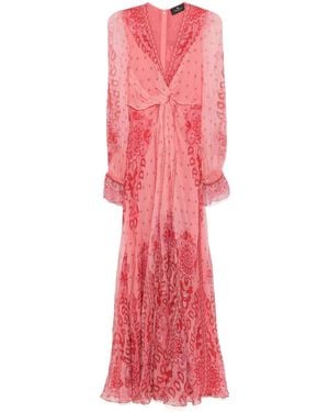 Etro ペイズリー シルクドレス - レッド