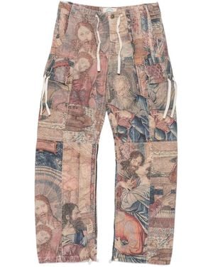 ERCOLE STUDIO Tapestry-Print Jeans - White