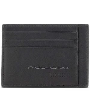 Piquadro Kartenetui Mit Logo-Print - Schwarz