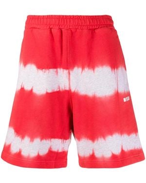 MSGM Tie-Dye Track Shorts - Red