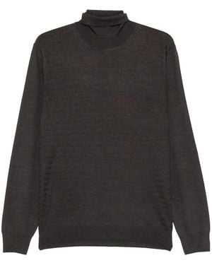 Corneliani Roll-Neck Patterned Jumper - Black