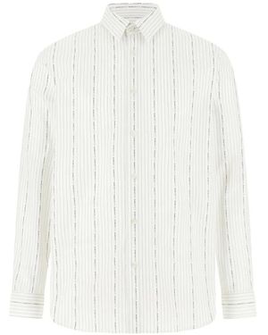 Guess Striped Logo-Print Shirt - White