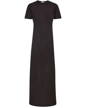 Ferragamo Rolled-neckline maxi dress - Schwarz