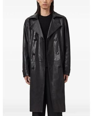 AllSaints Kellett leather trench coat - Negro