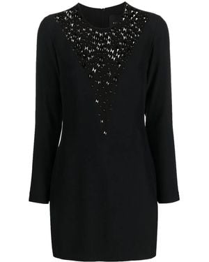John Richmond Rhinestone-Embellished Long-Sleeve Dress - Black