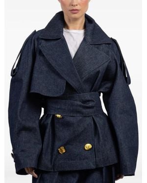 Franchise Gabi Double-Breasted Coat - Blue