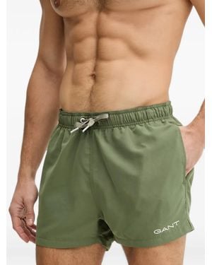 GANT Short De Bain À Logo Imprimé - Green