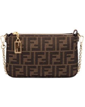 Fendi Baguette Pouch Mini Clutch Bag - Brown
