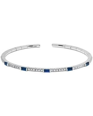 Jewels Aficionado 18K Sapphire Diamond Cuff - White