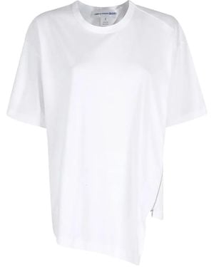 Comme des Garçons T-Shirt Asymétrique À Détail De Zip - White