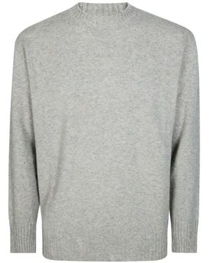 Amaranto Crew-Neck Knitted Sweater - Grey