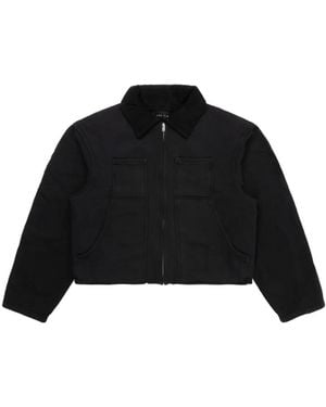 Les Tien Jacke Mit Cordkragen - Schwarz
