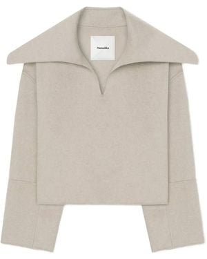 Nanushka Jersey Maxe con cuello peregrino - Blanco