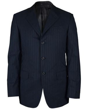 Prada Chaqueta Con Bolsillo A Rayas - Azul
