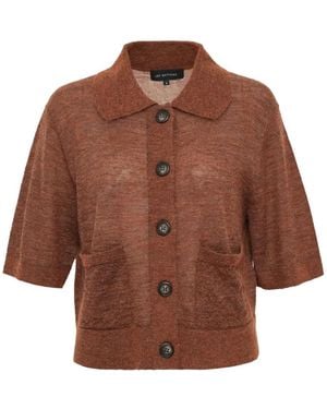 Lee Mathews Eve Short-Sleeve Cardigan - Brown
