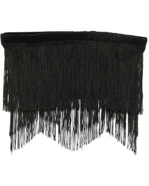 Bless Fringed Tiered Top - Black