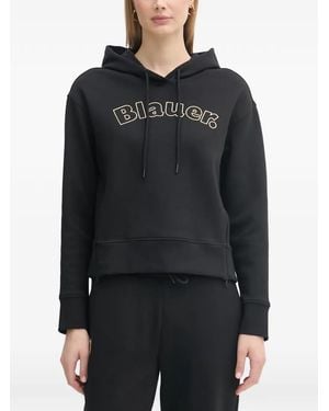 Blauer Fayette Logo-Print Drawstring Hoodie - Black