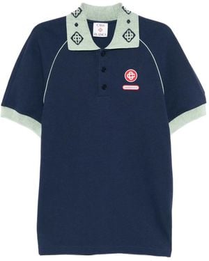 CASABLANCA Blaues Raglan-Poloshirt Mit Logo