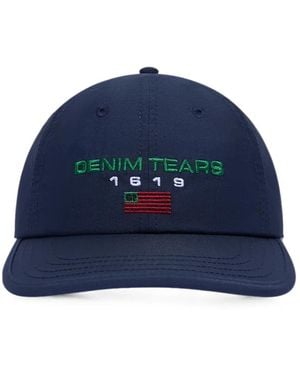 DENIM TEARS Logo-Embroidered Baseball Cap - Blue