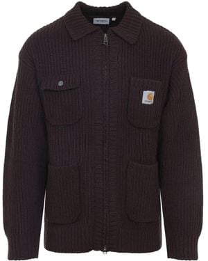 Carhartt Gerippter Cardigan Mit Reißverschluss - Blau
