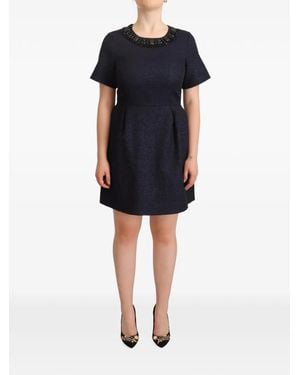 L'Autre Chose Robe Courte À Col À Ornements - Blue