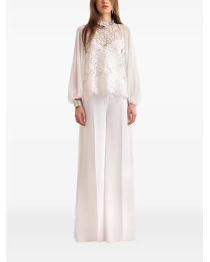 Gemy Maalouf Guipure Long-Sleeve Top - Natural
